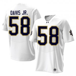 Irish Thomas Davis Jr. #58 White Jersey | Genuine Stitch NCAA Football Men Apparel 30770624