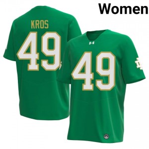 #49 Andrew Kros Fighting Irish Green Jersey | Classic Swen Women Player Football Gear 88692496