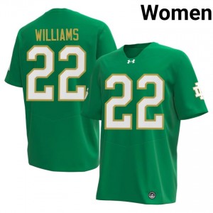 Aneyas Williams #22 Notre Dame Jersey | Exclusive Green College Football Women Swen 43910484