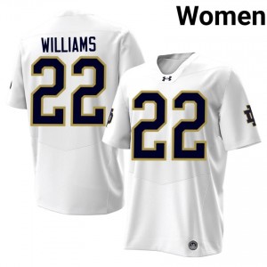 Elite Thread Aneyas Williams #22 Notre Dame Fighting Irish White Jersey | Women University Football Stitched Fan Gear 63293866
