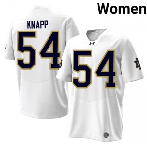 Elite Thread Anthonie Knapp #54 Irish White Jersey | Women University Football Stitched Fan Gear 23426298