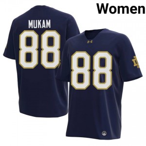 Elite Thread Armel Mukam #88 Notre Dame Fighting Irish Navy Jersey | Women University Football Stitched Fan Gear 72453726