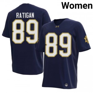 #89 Austin Ratigan UND Navy Jersey | Authentic Stitched Women Player Football Gear 81066226