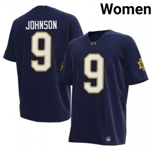 Brauntae Johnson #9 Fighting Irish Jersey | Pro-Grade Navy College Football Women Embroidery 91260454