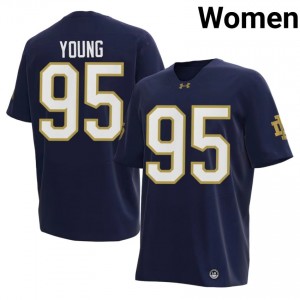 Durable Bryce Young #95 Notre Dame Fighting Irish Navy Jersey | Women University Football Stitched Fan Gear 46477491