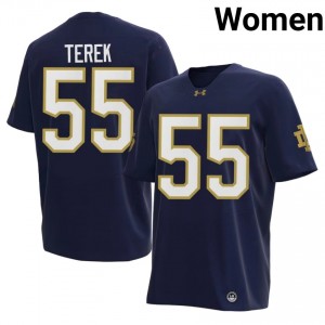 #55 Chris Terek Irish Navy Jersey | Alumni Embroidery Women Player Football Gear 66664434