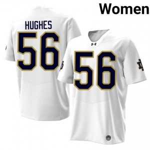 Fighting Irish Elijah Hughes #56 White Jersey | Essential Stitched NCAA Football Women Apparel 47814226