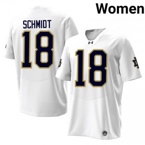 Top-Tier Erik Schmidt #18 Fighting Irish White Jersey | Women University Football Stitched Fan Gear 83250118