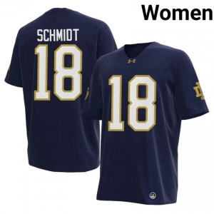Navy Erik Schmidt #18 UND Jersey | Women High School Football Licensed Embroidery 57105227