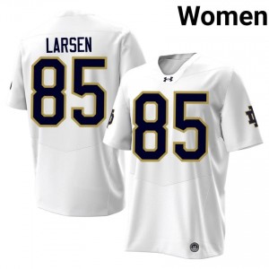 White Jack Larsen #85 Notre Dame Jersey | Women High School Football Licensed Stitch 24904075