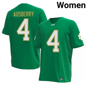 Green Jaiden Ausberry #4 Fighting Irish Jersey | Women High School Football Limited Swen 80868285