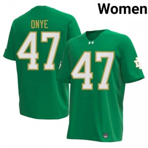Durable Jason Onye #47 Notre Dame Green Jersey | Women University Football Swen Fan Gear 45857697