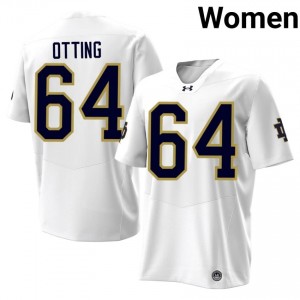 Joe Otting #64 Fighting Irish Jersey | Pro-Grade White College Football Women Swen 90904272