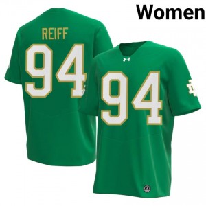 #94 Joe Reiff Notre Dame Green Jersey | Authentic Embroidery Women Player Football Gear 40547213
