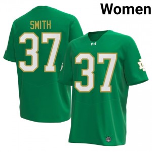 Kurt Smith #37 Fighting Irish Jersey | Pro-Grade Green College Football Women Swen 33998891