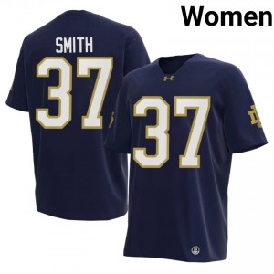 Navy Kurt Smith #37 Notre Dame Jersey | Women High School Football Fresh Embroidery 84987069