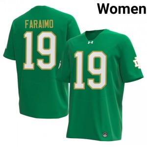Green Madden Faraimo #19 Notre Dame Jersey | Women High School Football Licensed Stitch 77517256