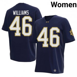 Navy Matt Williams #46 Notre Dame Jersey | Women High School Football Licensed Embroidery 72348717