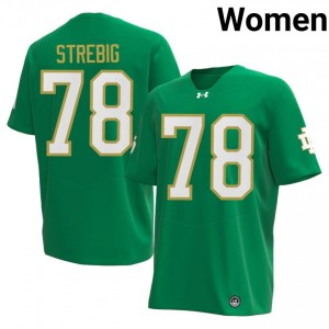 Owen Strebig #78 Notre Dame Jersey | Iconic Green College Football Women Embroidery 78842750