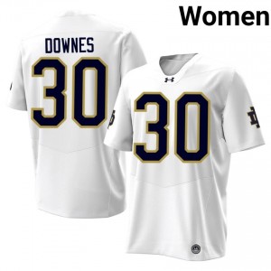 Patrick Downes #30 Irish Jersey | Gameday White College Football Women Stitched 62487162