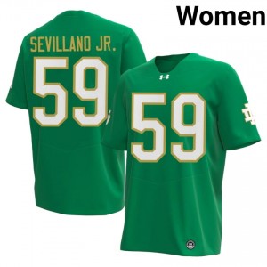 Sean Sevillano Jr. #59 Irish Jersey | Gameday Green College Football Women Embroidery 30150077