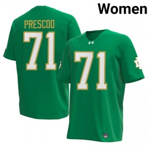 Officially Licensed Styles Prescod #71 UND Green Jersey | Women University Football Embroidery Fan Gear 90776060