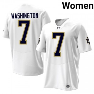 White Ty Washington #7 UND Jersey | Women High School Football Licensed Stitched 13754877
