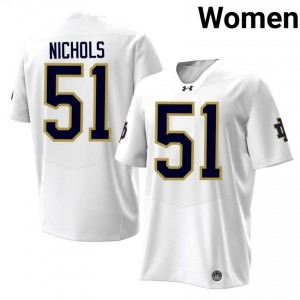 Notre Dame Fighting Irish Ben Nichols #51 White Jersey | Premium Swen NCAA Football Women Apparel 28561685