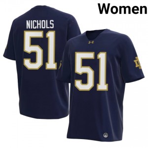 Ben Nichols #51 Irish Jersey | Gameday Navy College Football Women Stitched 82329957