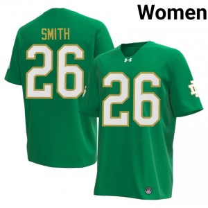 Notre Dame Fighting Irish Chaz Smith #26 Green Jersey | Premium Embroidery NCAA Football Women Apparel 70474472