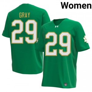 Top-Tier Christian Gray #29 Fighting Irish Green Jersey | Women University Football Embroidery Fan Gear 85297154