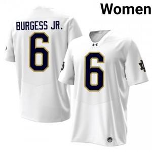 Christopher Burgess Jr. #6 Notre Dame Fighting Irish Jersey | Gameday White College Football Women Stitch 41636343