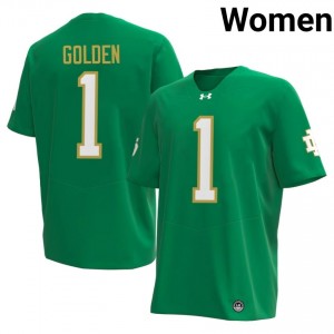 Irish Dallas Golden #1 Green Jersey | Genuine Embroidery NCAA Football Women Apparel 48213776