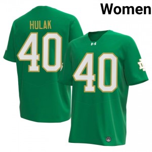 Dominik Hulak #40 Fighting Irish Jersey | Pro-Grade Green College Football Women Embroidery 47846489