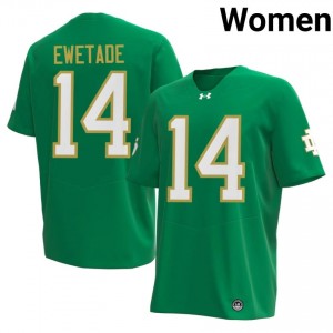 #14 Ebenezer Ewetade UND Green Jersey | Authentic Embroidery Women Player Football Gear 47035272