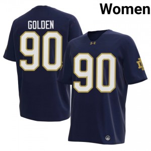 Elijah Golden #90 Irish Jersey | Gameday Navy College Football Women Embroidery 45535249