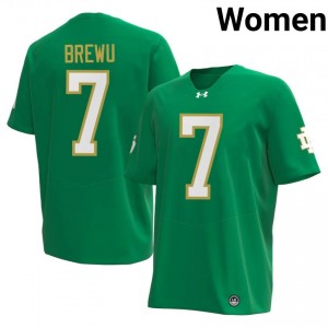 Francis Brewu #7 UND Jersey | Iconic Green College Football Women Embroidery 69144600