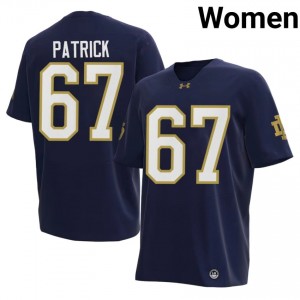 Elite Thread Gregory Patrick #67 Notre Dame Fighting Irish Navy Jersey | Women University Football Embroidery Fan Gear 78762687