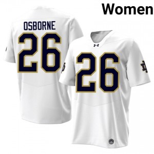 Durable Javian Osborne #26 Notre Dame Fighting Irish White Jersey | Women University Football Swen Fan Gear 67755712