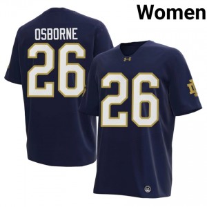 Navy Javian Osborne #26 Irish Jersey | Women High School Football Moisture Wicking Stitched 56308035