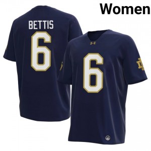Jerome Bettis #6 Fighting Irish Jersey | Pro-Grade Navy College Football Women Embroidery 16484961