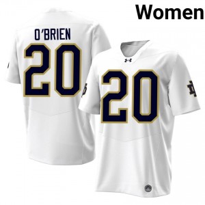 Joey O'Brien #20 Fighting Irish Jersey | Pro-Grade White College Football Women Swen 92986089