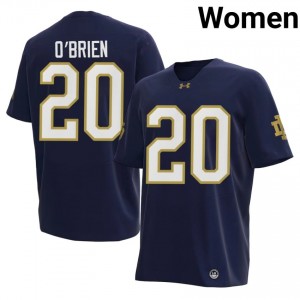 Officially Licensed Joey O'Brien #20 Notre Dame Navy Jersey | Women University Football Stitched Fan Gear 19681774