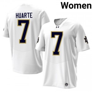 White John Huarte #7 UND Jersey | Women High School Football Licensed Stitched 95767591
