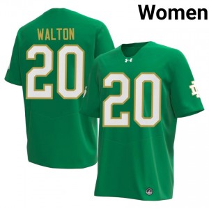 #20 Jonaz Walton Fighting Irish Green Jersey | Classic Embroidery Women Player Football Gear 41090896
