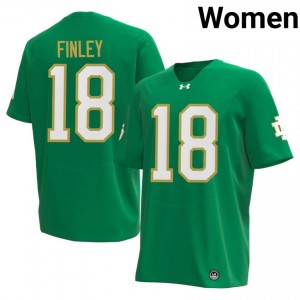 Green Kaydon Finley #18 Notre Dame Jersey | Women High School Football Licensed Embroidery 90788743