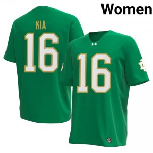 Durable Ko'o Kia #16 Notre Dame Fighting Irish Green Jersey | Women University Football Embroidery Fan Gear 39261131