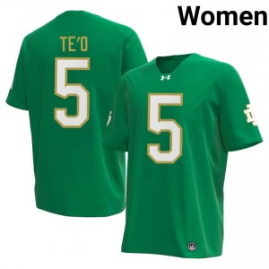 Elite Thread Manti Te'o #5 Notre Dame Fighting Irish Green Jersey | Women University Football Stitch Fan Gear 67925712