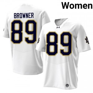 #89 Ross Browner Notre Dame Fighting Irish White Jersey | Alumni Stitched Women Player Football Gear 28815856