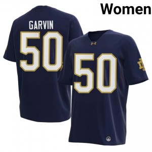 Fighting Irish Sullivan Garvin #50 Navy Jersey | Essential Stitched NCAA Football Women Apparel 29506556